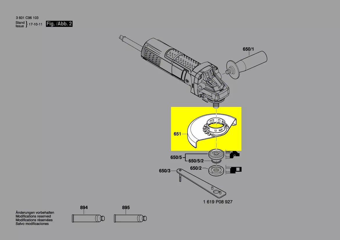 Capot de protection meulage Ø125mm réf. 1 619 P14 539 Bosch